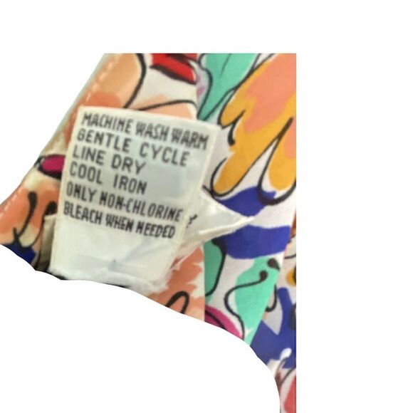 Neiman Marcus Vintage Floral Tropical Print Midi Dress Size 10 - Picture 12 of 16